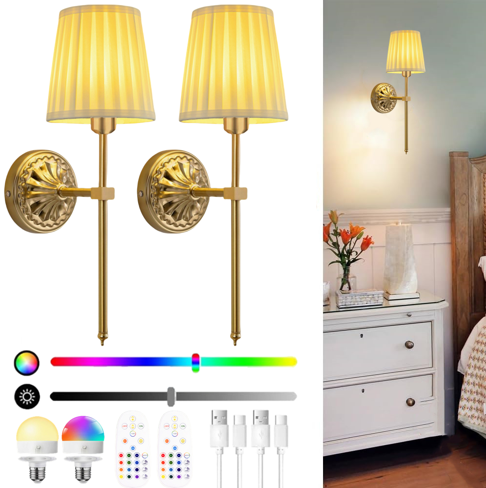 Home Textile - Battery-Powered Wall Light: Rechargeable Wall Light