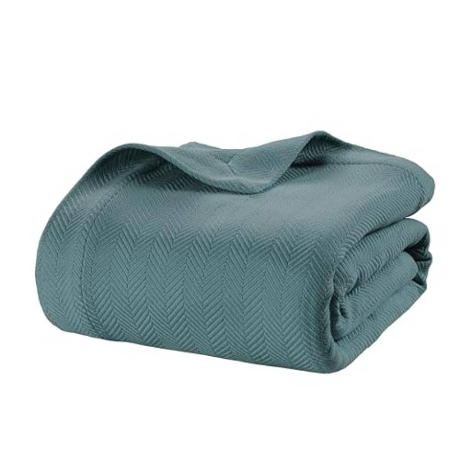 Wool Blanket Herringbone - King Size Blankets for Bed -