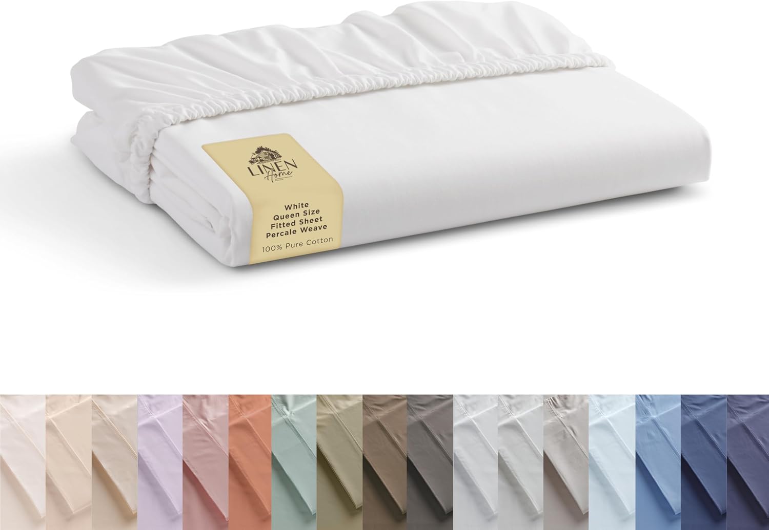 Fitted Sheet Deep - Queen Size White 100% Cotton Percale