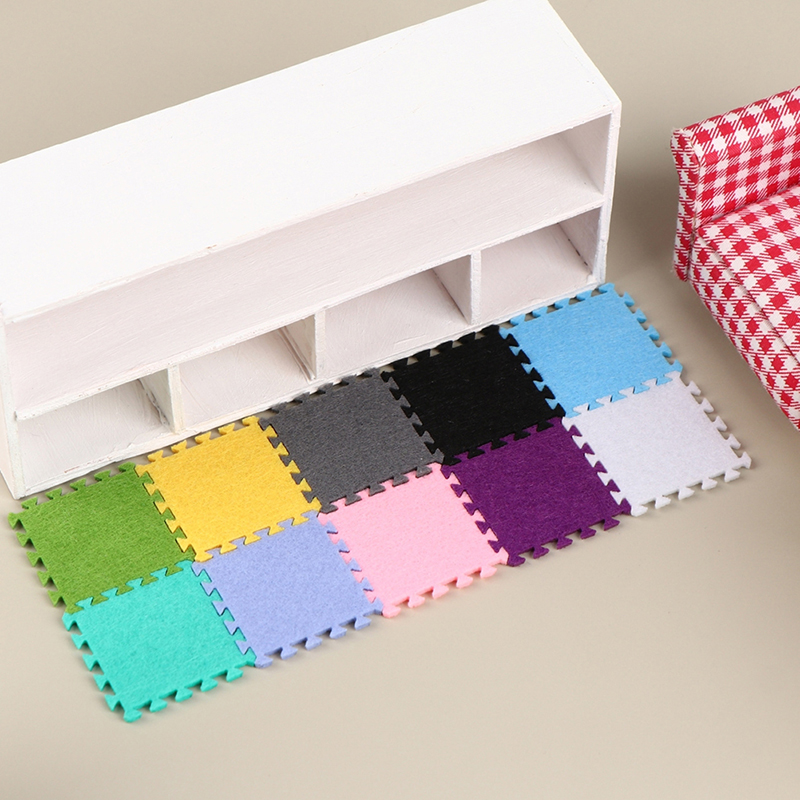 Home Textile - 6Pcs 1:12 Dollhouse Miniature Rug Carpet
