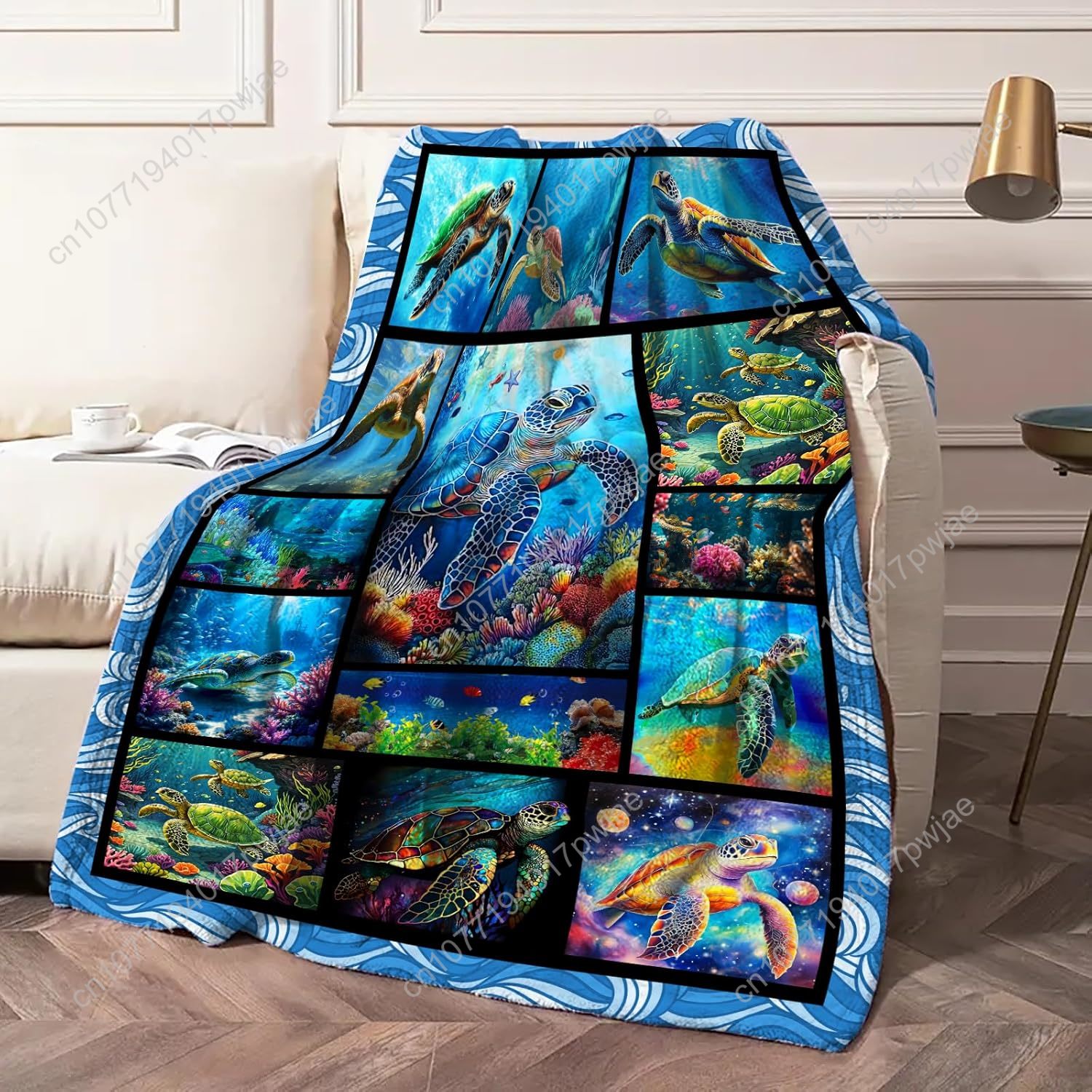 Sea Turtle Flannel Throw Blank - огляд і ціна Home Textile