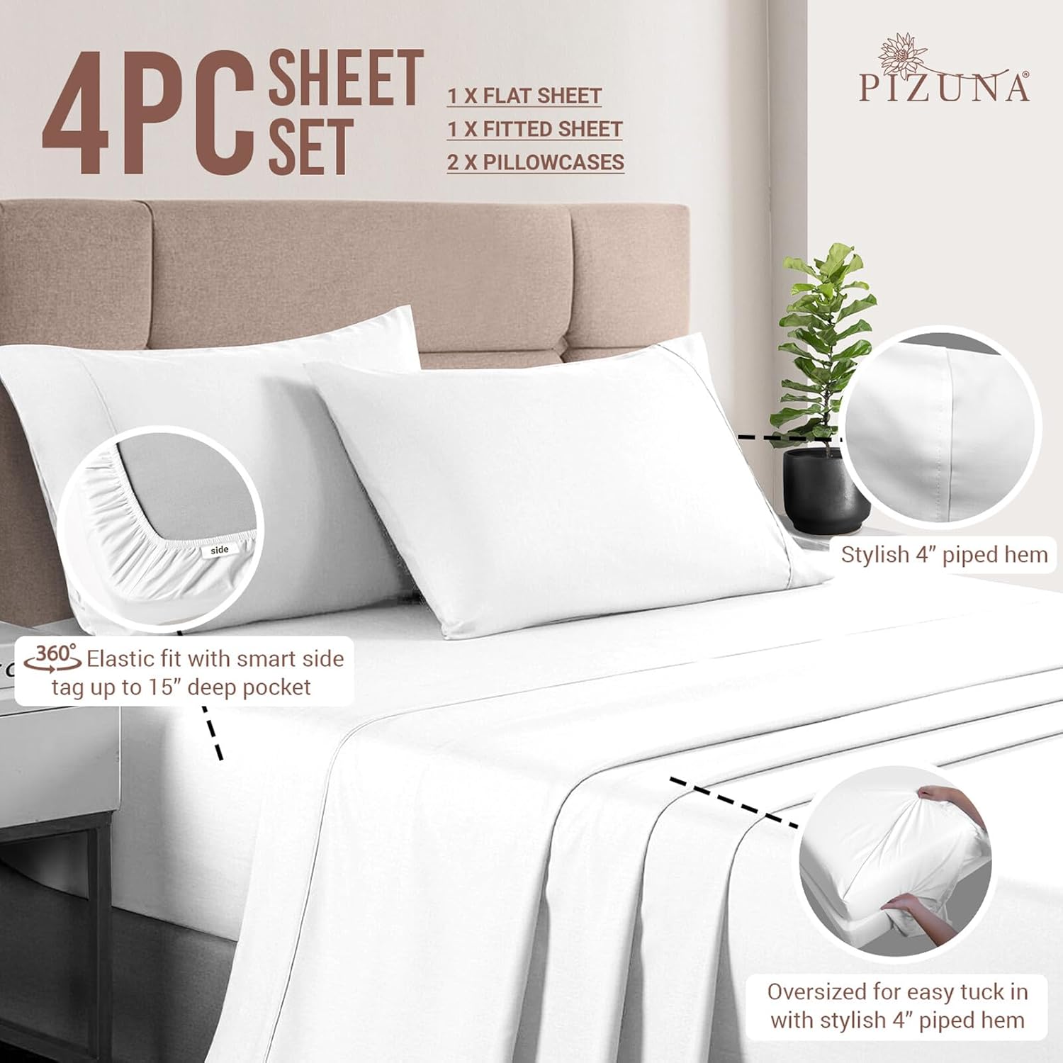 400 Thread Count Queen Cotton  - огляд і ціна Fitted Sheet Deep