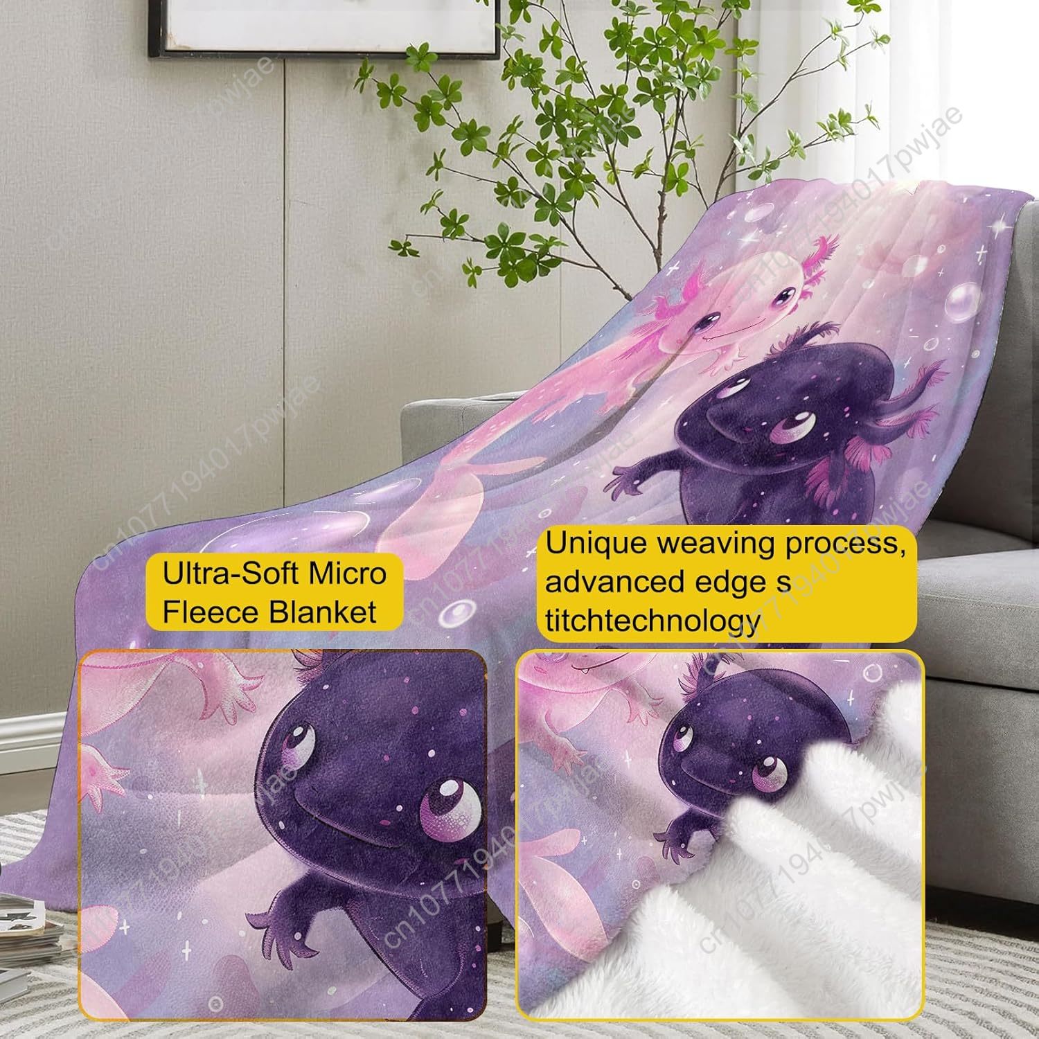 Axolotl Blanket Cute Axolotls  - огляд і ціна Home Textile