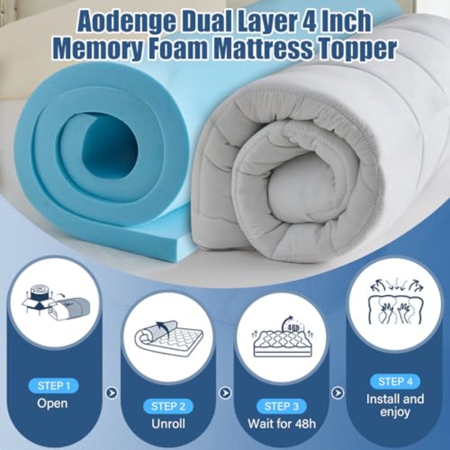 4 lnch Dual Layer Mattress Top - огляд і ціна Cooling Pillow Gel