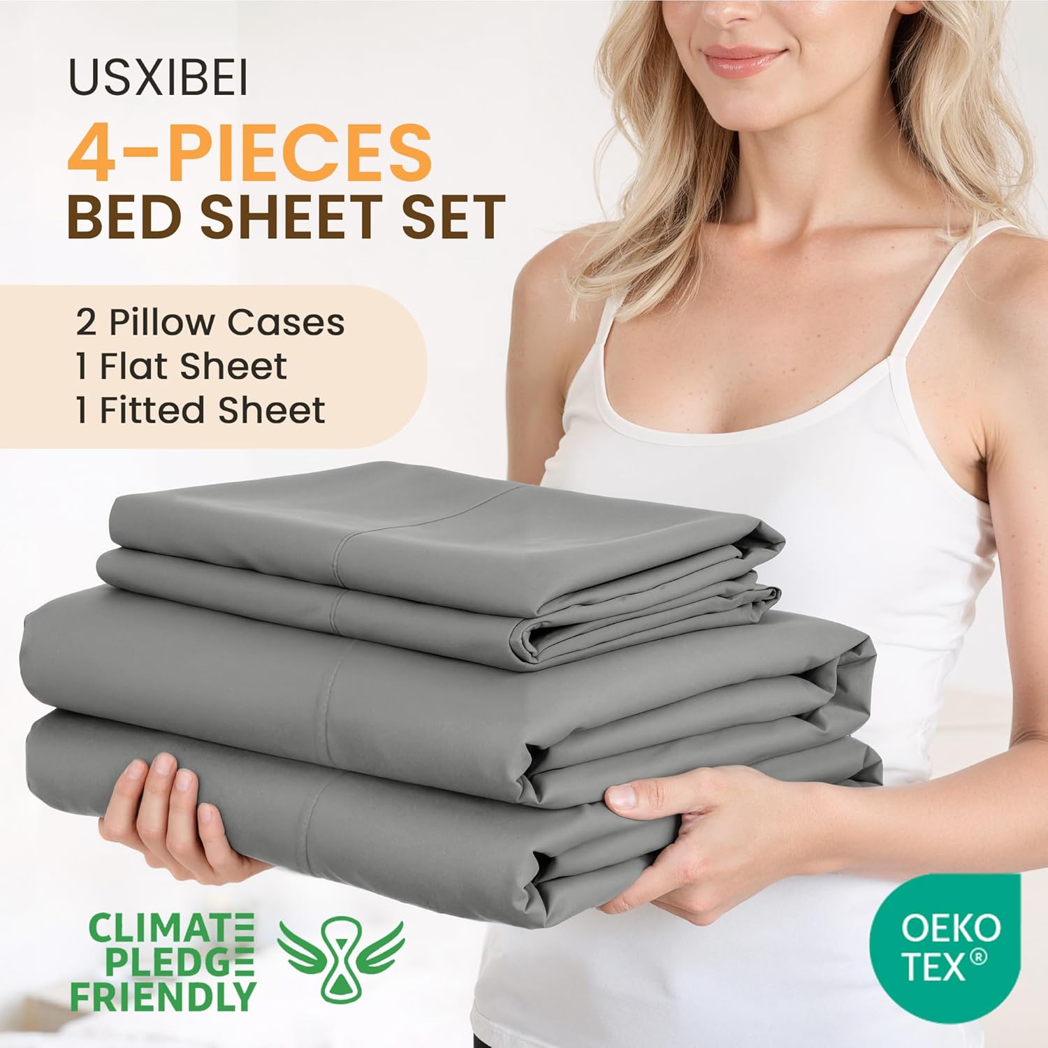 Queen Size 4-Piece Sheet Set:  - огляд і ціна Fitted Sheet Deep
