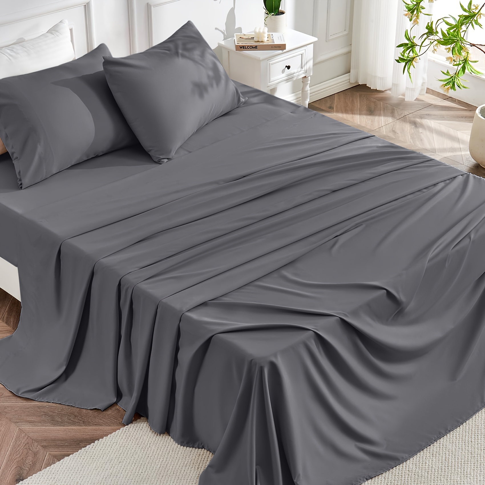 4pcs 2000 Thread Count Cooling - огляд і ціна Fitted Sheet Deep