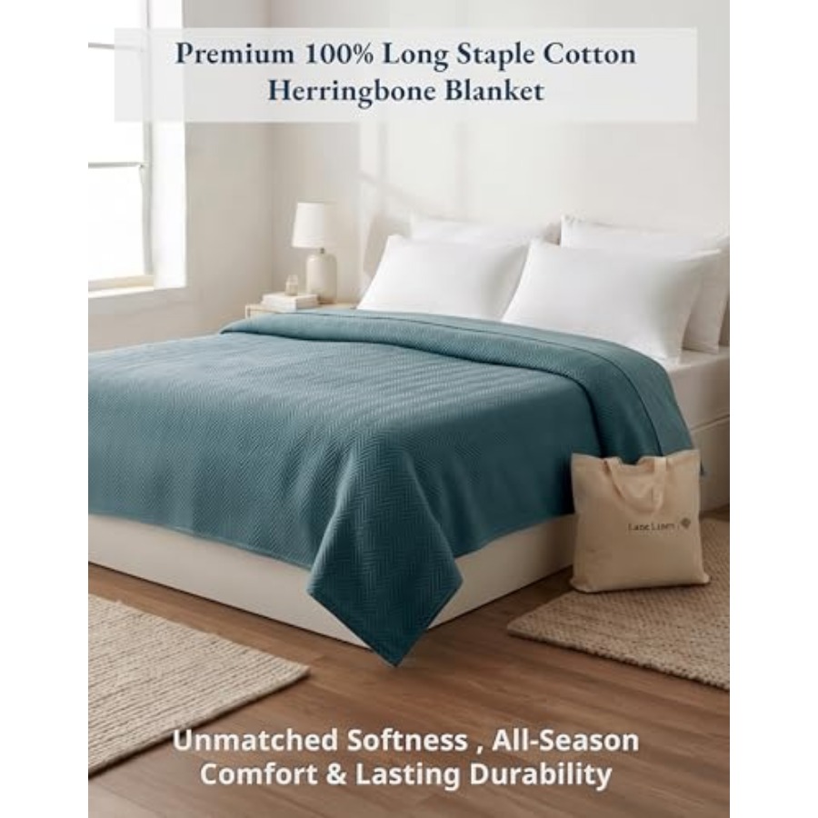 King Size Blankets for Bed - 1 - огляд і ціна Wool Blanket Herringbone