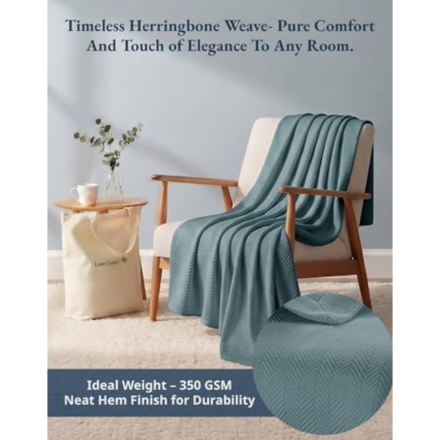 King Size Blankets for Bed - 1 - огляд і ціна Wool Blanket Herringbone