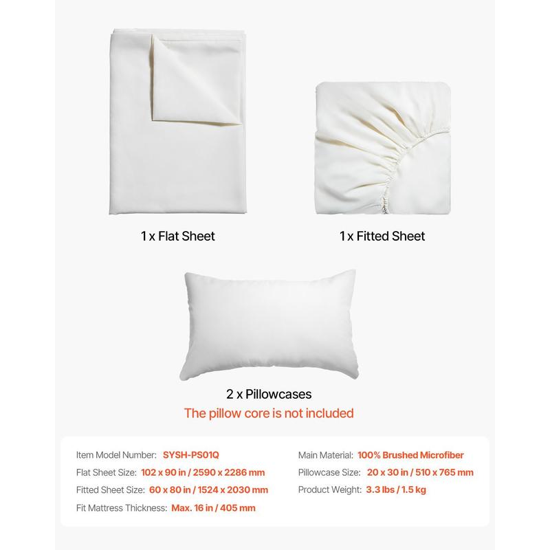 4-Piece Bedding Ensemble Queen - огляд і ціна Fitted Sheet Deep