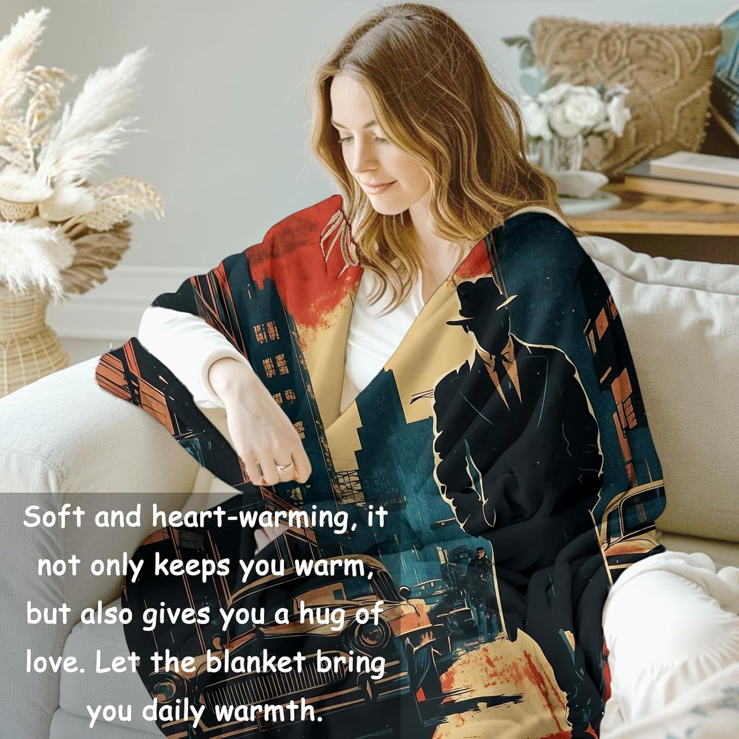 Noir Detective Blanket Gifts f - огляд і ціна Home Textile